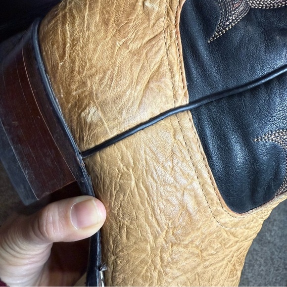 Tony Lama Men's Tan and Black Western Boots - Picture 14 of 14